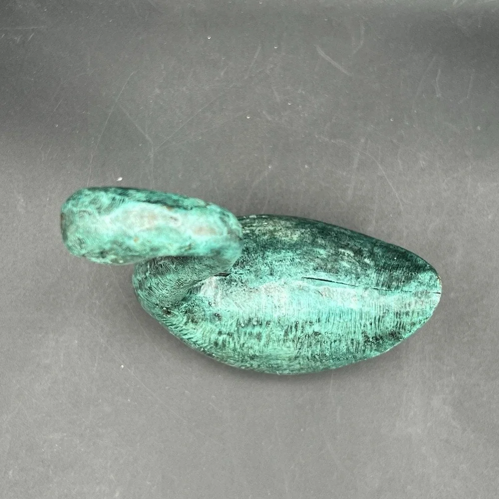 Vintage Verdigris Brass Swan Bird Blue Green Gold Decor‎ Heavy 5